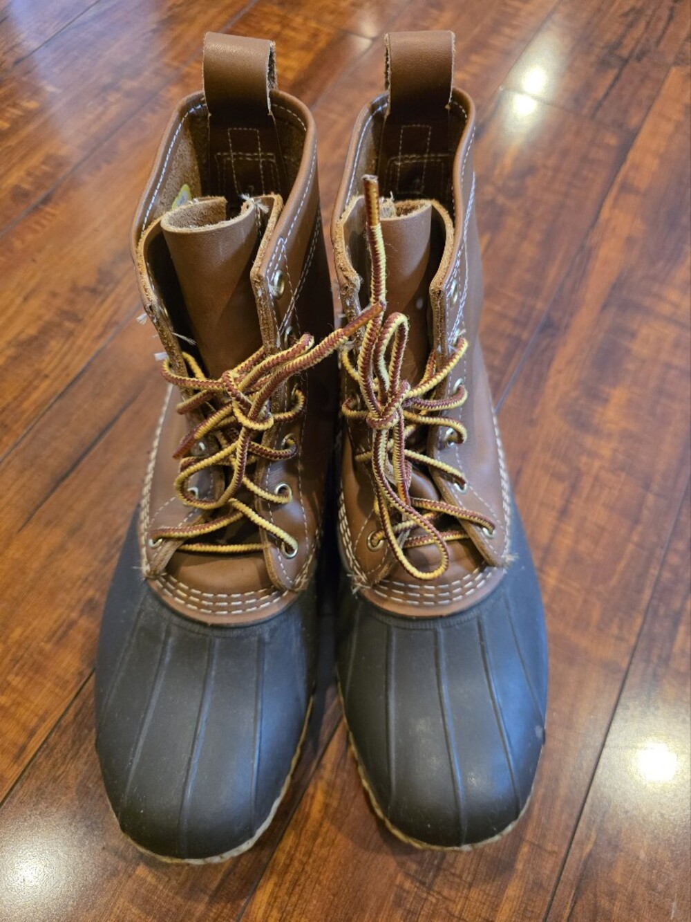 L.L. Bean Brown Leather and Black Rubber Duck Boots